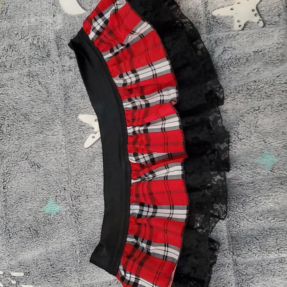 Discocheekz plaid double layer skirt